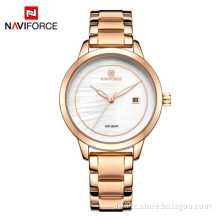 Rose Gold Watches For Women Quartz Wristwatches Ladies Top Brand Bracelet Clock NAVIFORCE 5008 Watch